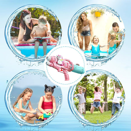 Pistola Ad Acqua Per Bambini A Forma Di Unicorno Giocattolo A Doppio Spruzzo 21cm 618559