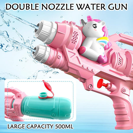 Pistola Ad Acqua Per Bambini A Forma Di Unicorno Giocattolo A Doppio Spruzzo 21cm 618559