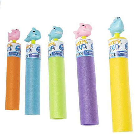 Tubo Pistola Spara Acqua 30x5cm Schiuma Con Pesciolino Giocattolo Per Bambini 6559072