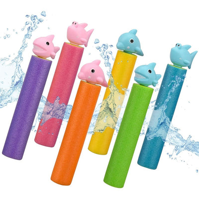 Tubo Pistola Spara Acqua 30x5cm Schiuma Con Pesciolino Giocattolo Per Bambini 6559072