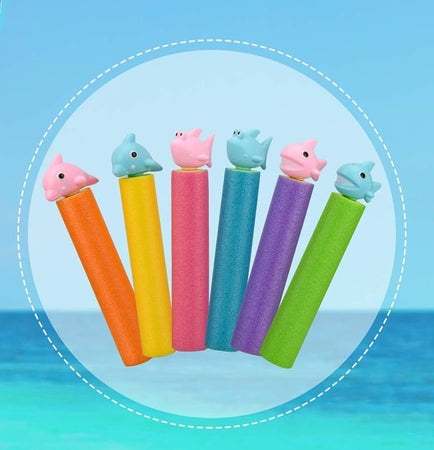 Tubo Pistola Spara Acqua 30x5cm Schiuma Con Pesciolino Giocattolo Per Bambini 6559072