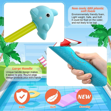 Tubo Pistola Spara Acqua 30x5cm Schiuma Con Pesciolino Giocattolo Per Bambini 6559072