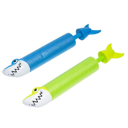 Tubo Spara Acqua 33x5cm 90ml A Forma Di Squalo Pompa Giocattolo 2 Colori 6722076