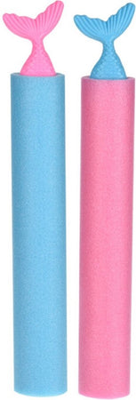 Tubo Pompa Pistola Spara Acqua Schiuma 35x5cm Con Coda Sirena Divertimento Estate 6559070