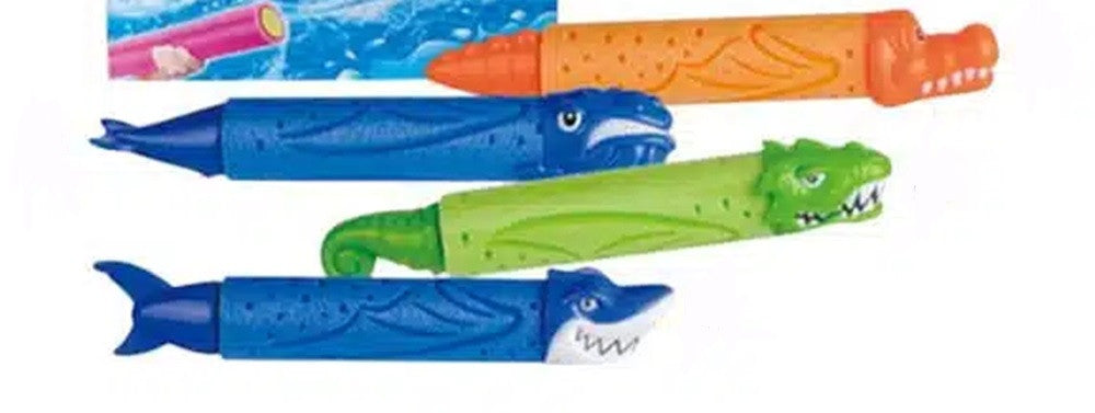 Tubo Cannone Spara Acqua 33x5cm Forma Animale Con Motivi Misti Gioco Bambini 6559073