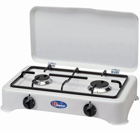 CFParker Fornello 2 Fuochi a Gas Gpl / Metano per Uso Esterno Modello Mediterraneo Made in Italy - 5326BGPMED