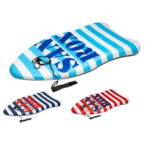 Tavoletta Mare Eps 84cm Bodyboard Surf Stripe Righe Con Scritta Con Corda Caviglia 3501025