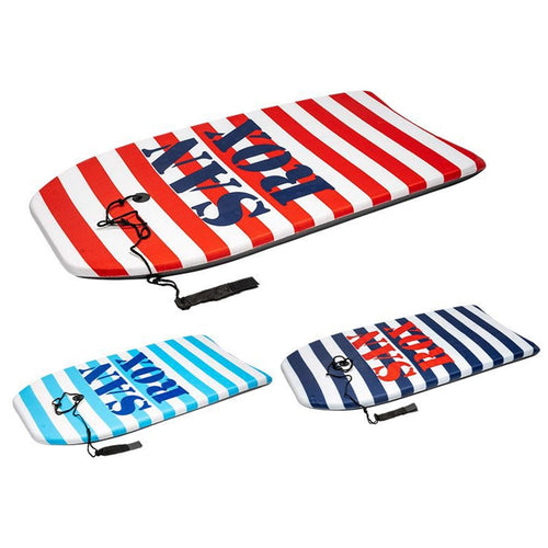 Tavoletta Mare Eps 94cm Surf Bodyboard Stripe Righe Con Scritta Con Corda Caviglia 3501034