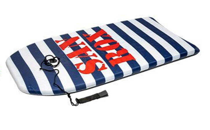 Tavoletta Mare Eps 94cm Surf Bodyboard Stripe Righe Con Scritta Con Corda Caviglia 3501034