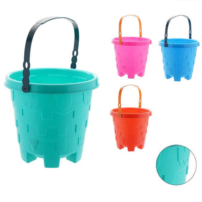 Secchiello Da Spiaggia Secchio Con Motivo Castello In Plastica Colorata 18x18cm 618579