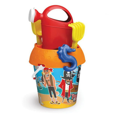 Set Secchiello Mare Spiaggia 18cm Pirati Con Innaffiatoio Paletta Rastrello Formina 901309