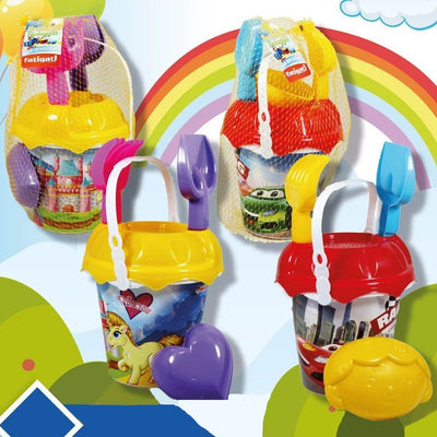Set Secchiello Da Spiaggia Con Accessori Giochi Mare Estate Varie Fantasie 452439