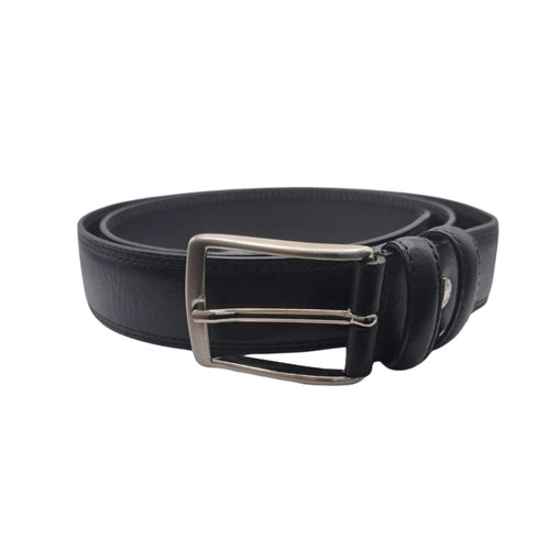 Ecoprice Cintura Cinta Uomo In Vera Pelle Made in Italy Cuoio Casual Classica Regolabile Nera