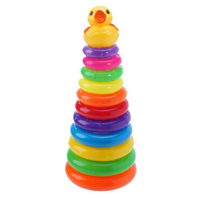Piramide Anatra Con 11 Anelli Impilabili Multicolore Gioco Per Bambini 13x33cm 258245