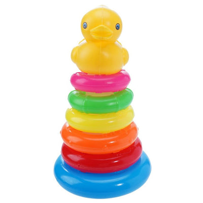 Piramide Anatra Con Anelli Cerchi Impilabili Multicolore Gioco Per Bambini 11x20cm 258246