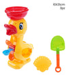 Set 3pz Gioco Spiaggia Mare Con Mulino Forma Di Anatra Paletta Formina 10x31cm 258253