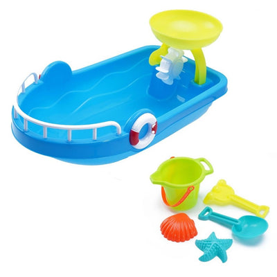 Set 6 Pz Barca Con Accessori Mare Spiaggia Giocattoli Per Bambini Estate 20x37cm 258261