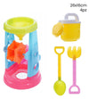 Set 4pz Gioco Sabbia Spiaggia Con Innaffiatoio Mulino Paletta Rastello 26x16cm 258269
