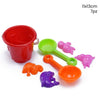 Secchiello Con Palette Formine Sabbia Mare Giochi Per Bambini Kit 7 Pz 11x13cm 258297