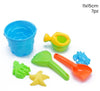 Set Giochi Sabbia 7pz Secchiello Palette Formine Innaffiatoio Per Bambini 11x15cm 258298