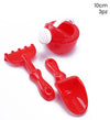 Kit 3pz Paletta Rastrello Innaffiatoio Spiaggia Mare Giochi Per Bambini 10cm Rosso 258331