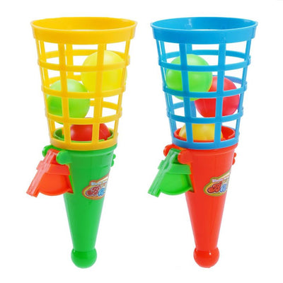 Set 2pz Cono Lancia Palline Palle Giocattolo Gioco Per Bambini 18cm Colorati 258359