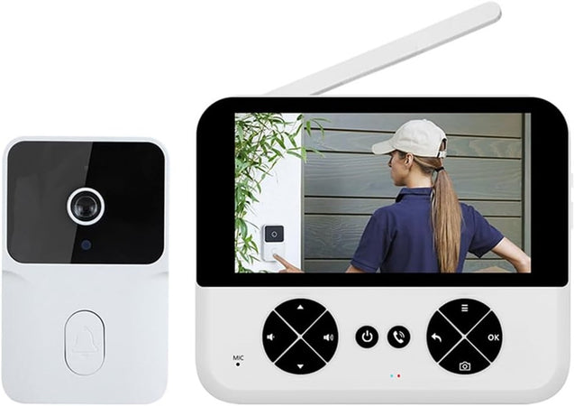 Videocitofono Wireless Telecamera Schermo Ips 4,3" Visione Notturna Audio Bidirezionale