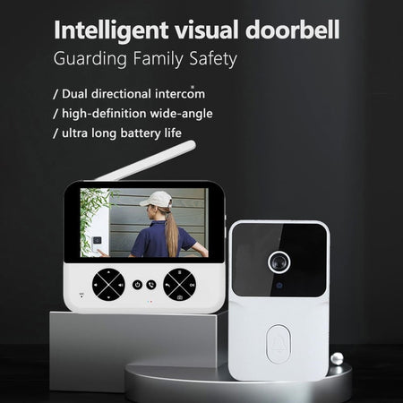 Videocitofono Wireless Telecamera Schermo Ips 4,3" Visione Notturna Audio Bidirezionale