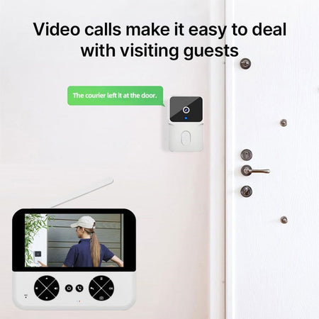 Videocitofono Wireless Telecamera Schermo Ips 4,3" Visione Notturna Audio Bidirezionale