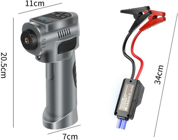 Compressore D'aria Portatile Pompa Elettrica Wireless 4in1 8000mah Con Luce Emergenza Auto