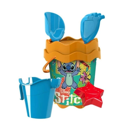 Set Secchiello Mare Stitch Con Accessori Spiaggia Estate Per Bambini Lilo 17cm 256375