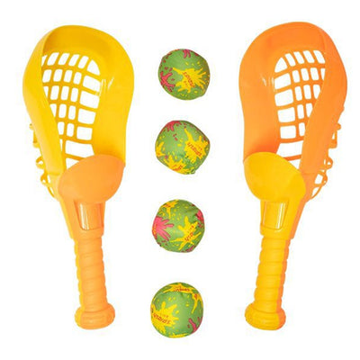 Set Lacrosse Gioco Con Racchette Paletta Cattura Lancia Palline Per Bambini 6734057