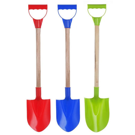 Pala Da Spiaggia Mare Giardino Gioco Vanga Colorata Con Manico In Legno 54cm 618563