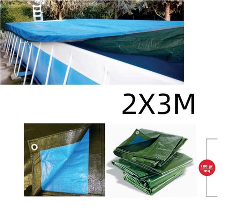 Telone Rafia 100gr Copertura Per Piscina 2x3mt Impermeabile Resistente Occhielli 404434