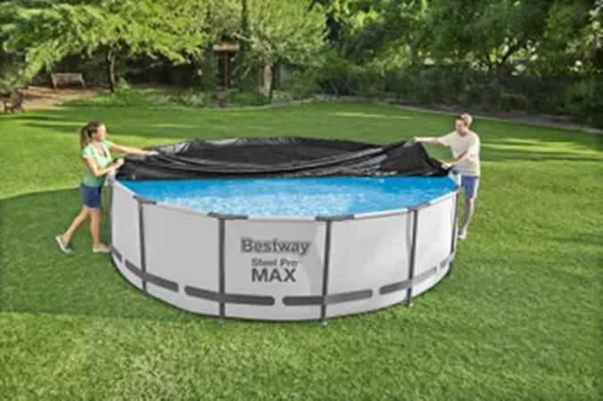 Telo Copripiscina Telone Copertura Piscina Con Struttura 366cm Con Fori Drenaggio 58037