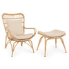Poltrona Lounge con poggiapiedi in alluminio effetto rattan da giardino