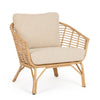 Poltrona Mabel con braccioli in alluminio effetto rattan da giardino