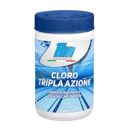 Cloro Tripla Azione Da 1 Kg A Lento Scioglimento Pasticche Da 20g Multiazione 655509a