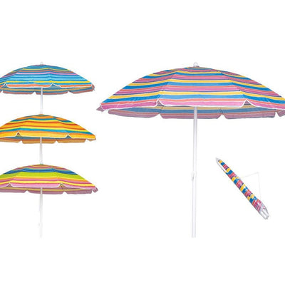 Ombrellone Spiaggia Mare Da 180 Cm 8 Stecche In Tessuto Tnt A Strisce Colorate 6699055