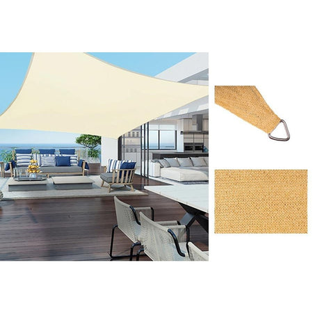 Tenda Vela Ombreggiante Parasole Da Esterno Terrazze Giardino Patio Quadrata 4 X 4 Mt