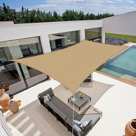 Tenda Vela Ombreggiante Parasole Da Esterno Terrazze Giardino Rettangolare 2x3mt 6625046