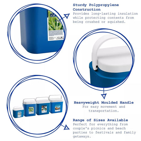 Borsa Frigo Passivo Portatile Grande Blu 24lt Isolata Per Campeggio Viaggio Picnic 860010