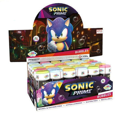 Bolle Di Sapone Sonic Confezione 36pz Flaconi 60 Ml Per Feste Gioco Bambini 007955