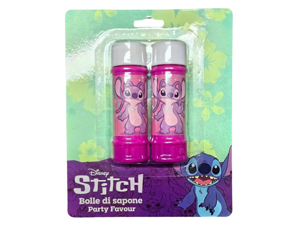 Set Da 2pz Flacone Bolle Di Sapone Stitch Girl 60ml Blister Per Gioco Bambini 209838