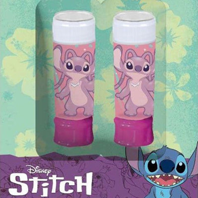 Set Da 2pz Flacone Bolle Di Sapone Stitch Girl 60ml Blister Per Gioco Bambini 209838