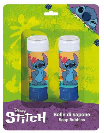 Set Da 2pz Flacone Bolle Di Sapone Stampa Stitch 60ml Blister Per Gioco Bambini 208329