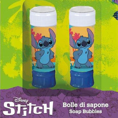 Set Da 2pz Flacone Bolle Di Sapone Stampa Stitch 60ml Blister Per Gioco Bambini 208329