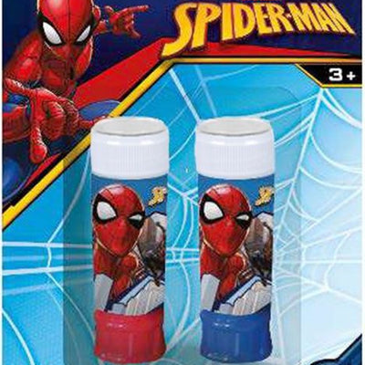 Set Da 2pz Flacone Bolle Di Sapone Stampa Spiderman 60ml Blister Per Gioco Bambini 208336