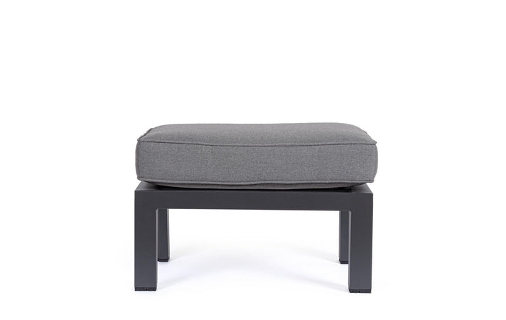 Poggia piedi con cuscino "Hendrix" Pouf in alluminio da giardino e veranda