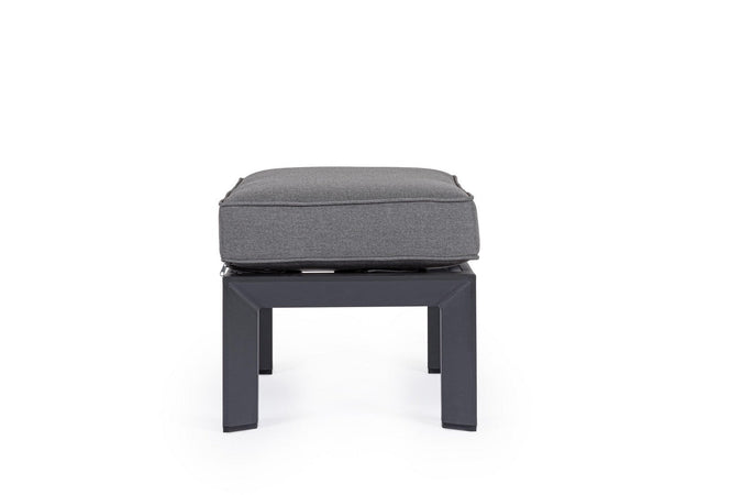 Poggia piedi con cuscino "Hendrix" Pouf in alluminio da giardino e veranda